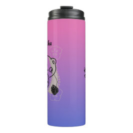 Termo Gato juguetón personalizado con yarn