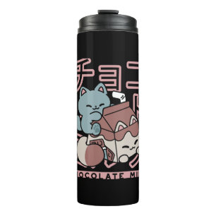 Termo Gato Kawaii con Leche de Chocolate – Arte Pop Japo
