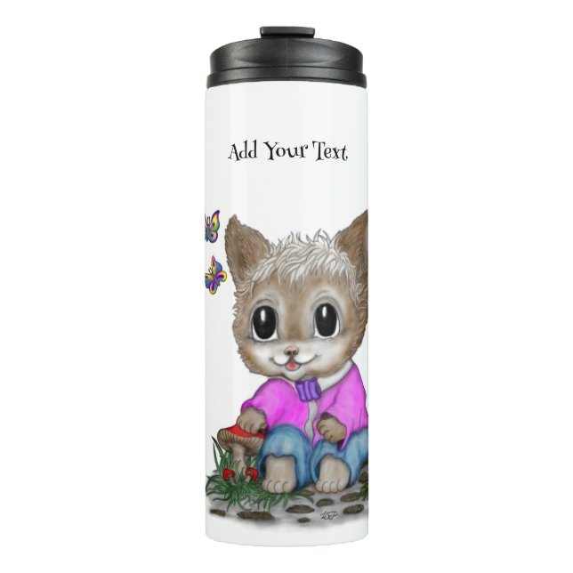 Termo Gato Kitty y mariposa (Anverso)