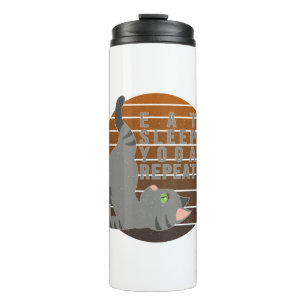 Termo Gato lindo y divertido haciendo yoga. diseño diver