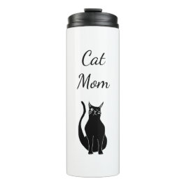 Termo Gato Mamá Winking Black Kitty Cute Personalizado