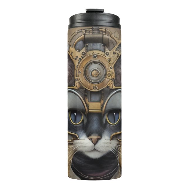 Termo Gato mecánico vintage Steampunk (Anverso)