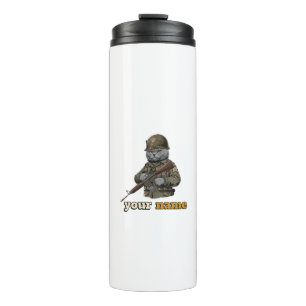 Termo Gato Militar British Shorthair Personalizado 