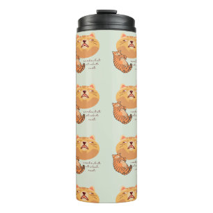 Termo Gato Naranja Cansado