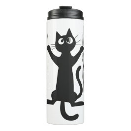 Termo Gato negro aguantando