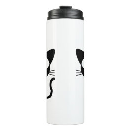 Termo Gato negro con cola en el aire Ojos grandes