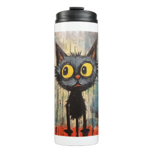 Termo Gato negro con ojos amarillos
