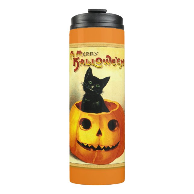 Termo Gato negro de Halloween (Anverso)