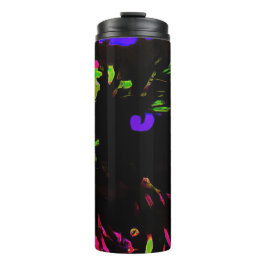 Termo Gato negro neón con ojos brillantes