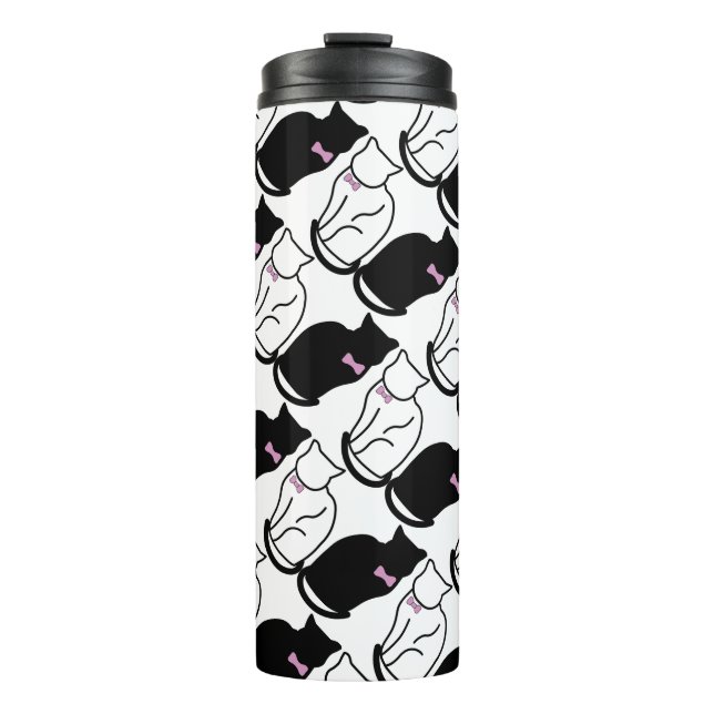 Termo Gato negro y blanco (Anverso)