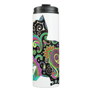 Termo gato paisley y mariposa