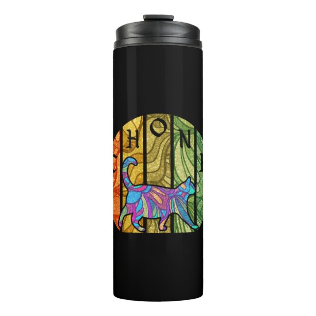 Termo Gato psicodélico - Arte felino trippy (Anverso)