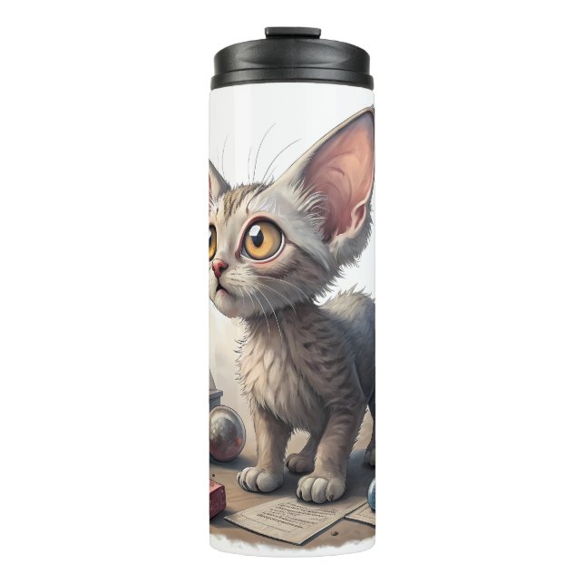 Termo Gato raro adorable con ojos grandes (Anverso)