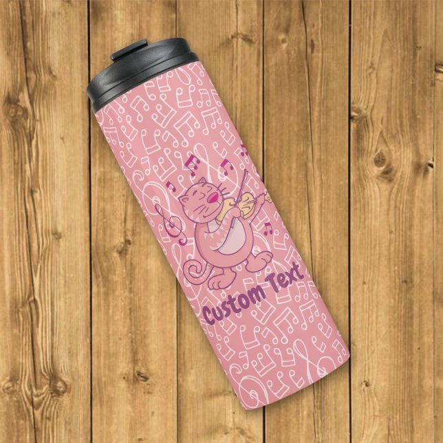 Termo Gato rosa con Tumbler Termal de Violín (Subido por el creador)