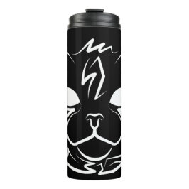 Termo Gato tribal negro y blanco