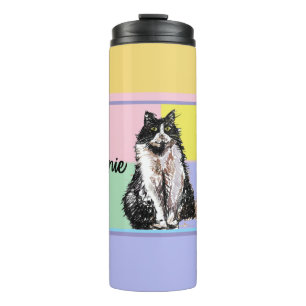 Termo Gato Tuxedo Pastel Gatos Mujeres Colores Pastel