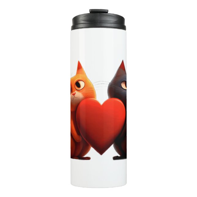Termo Gatos, corazón, mascota (Anverso)