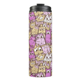 Termo Gatos de Dibujos Animados Divertidos