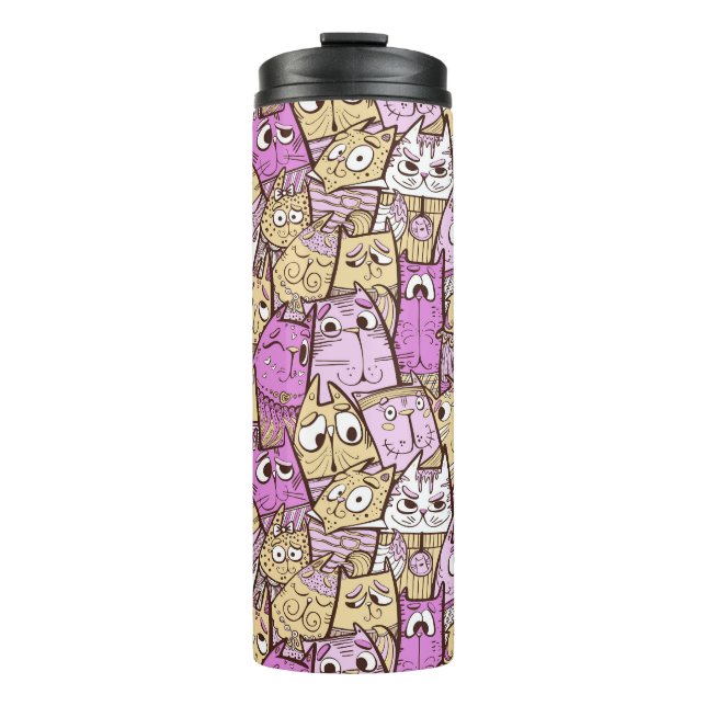 Termo Gatos de Dibujos Animados Divertidos (Anverso)