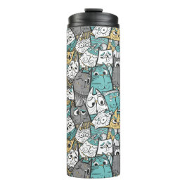 Termo Gatos de Dibujos Animados Divertidos
