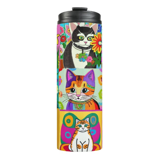 Termo Gatos de Personalizados de arte folclórico (Anverso)