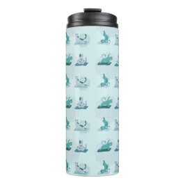 Termo Gatos de yoga verdes