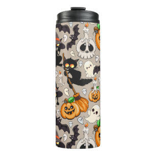 Termo Gatos divertidos de Halloween en una fiesta