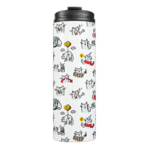 Termo Gatos divertidos, leche y magia.