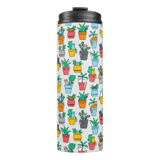 Termo Gatos en macetas de flores