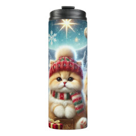 Termo Gatos gatitos en decoración festiva de Navidades y