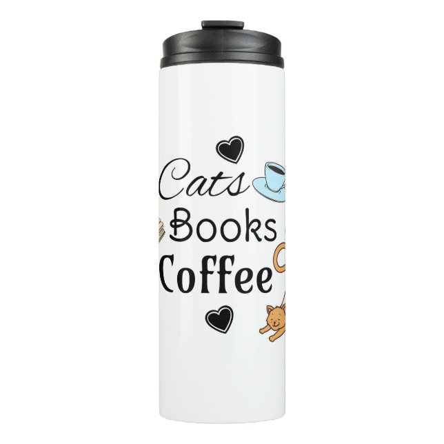Termo Gatos, Libros y Café Lindos  (Anverso)