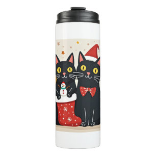 Termo Gatos Navidad Retro 50s 60s Navidad (1)
