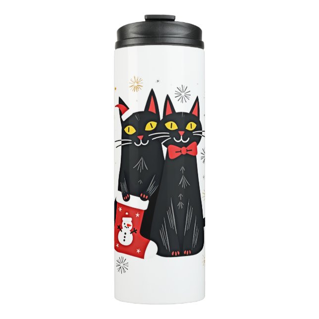 Termo Gatos Navidad Retro 50s 60s Navidad (2) (Anverso)