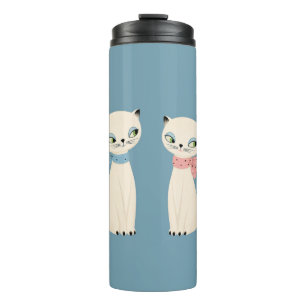 Termo Gatos Retro de Pareja de Medianos de Siglo