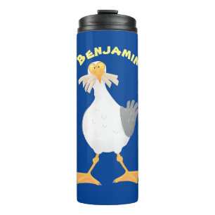 Termo Gaviota divertida con personalizado de patatas fri