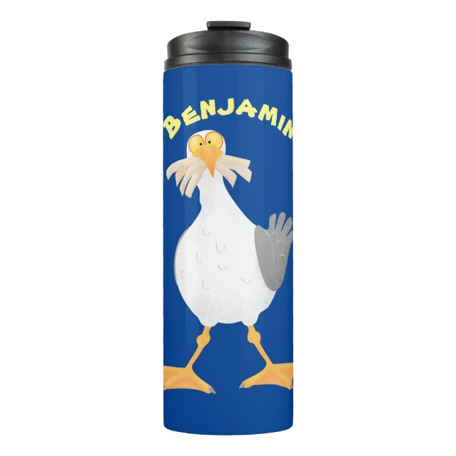 Termo Gaviota divertida con personalizado de patatas fri (Anverso)
