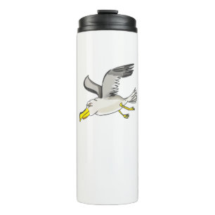 Termo Gaviota personalizado volando sobre la cabeza