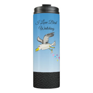Termo Gaviota personalizado volando sobre la cabeza con
