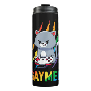 Termo Gaymer Gato LGBT Orgullo Gay Videojuego Arcoiris A