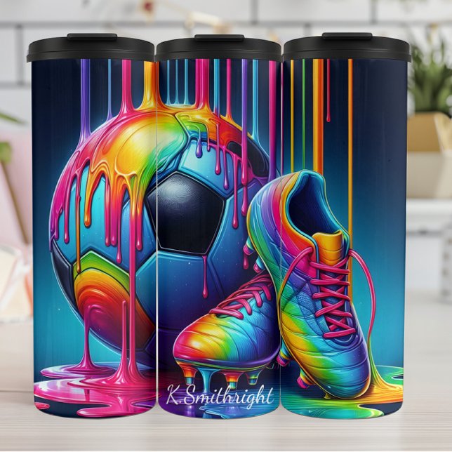 Termo Gear de fútbol con gota de pintura arco iris (Subido por el creador)