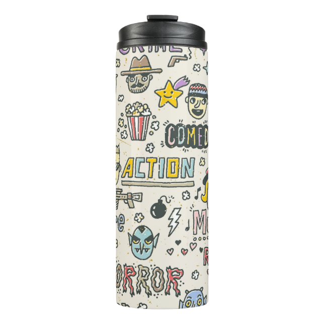 Termo Géneros de películas: TV muestra conjunto de doodl (Anverso)