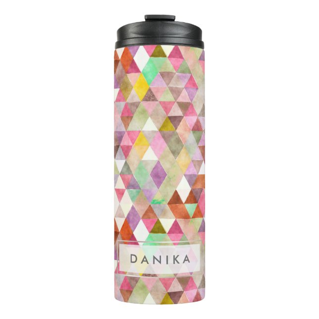 Termo Geometría/Triángulos de la acuarela del Boho de Pi (Anverso)