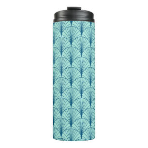 Termo Geométrica del verde marino: Patrón de ventilador.