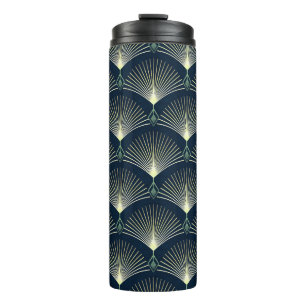 Termo Geométrica Elegante: Art Deco Azul.