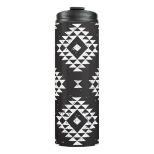 Termo Geométrica Navajo: Tribal Blanco Negro.