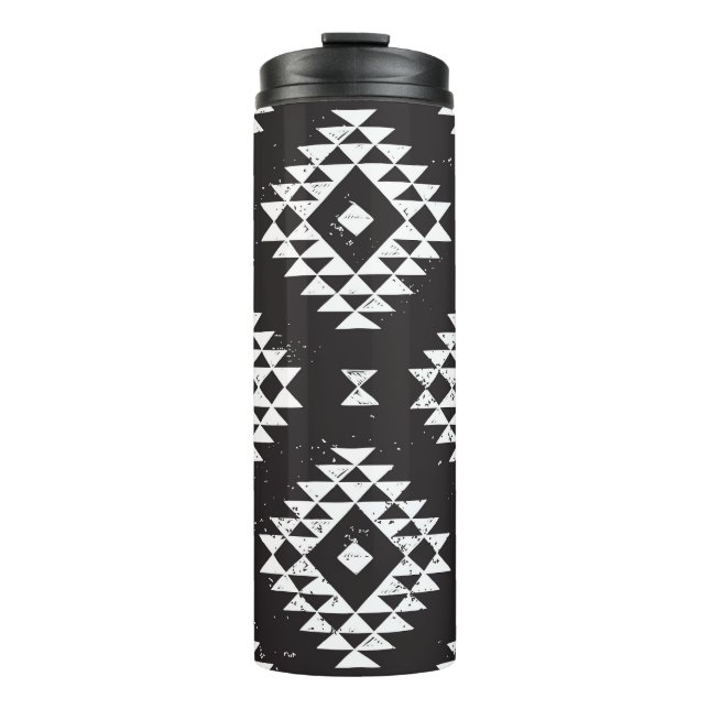 Termo Geométrica Navajo: Tribal Blanco Negro. (Anverso)