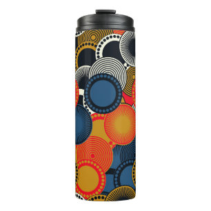 Termo Geométrica Retro: Armonía de Círculos Dorados