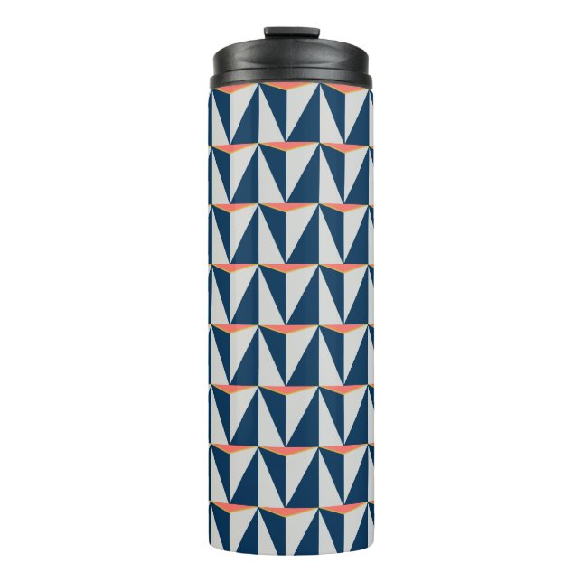 Termo Geométrico azul y gris de la marina (Anverso)