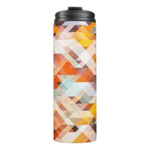 Termo Geométrico blanco naranja: fondo poligonal