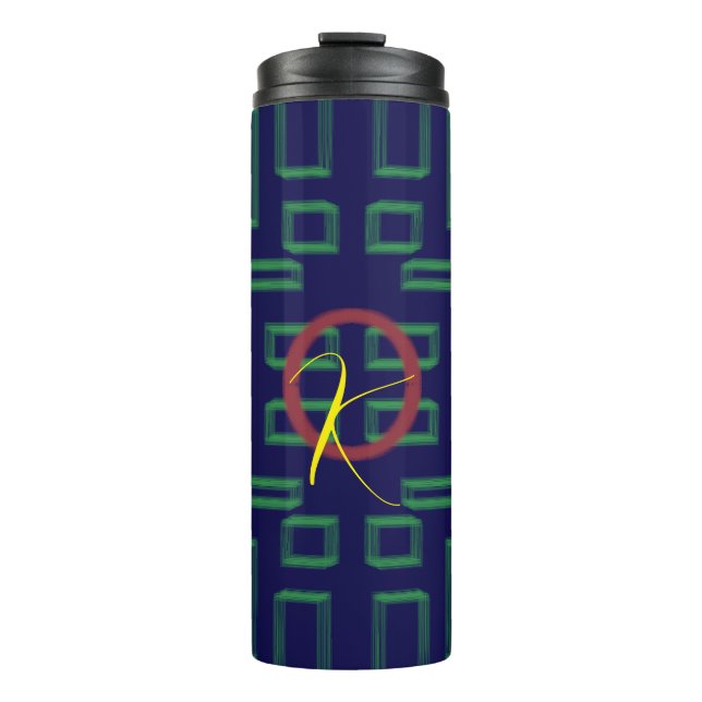 Termo Geométrico de cuadrados azules (Anverso)